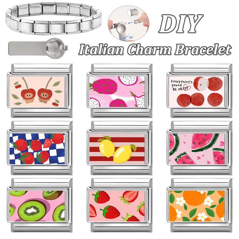 Nuevos y encantadores enlaces de dijes italianos para gatos y perros, aptos para pulsera de acero inoxidable de 9MM, joyería DIY para hombres y mujeres