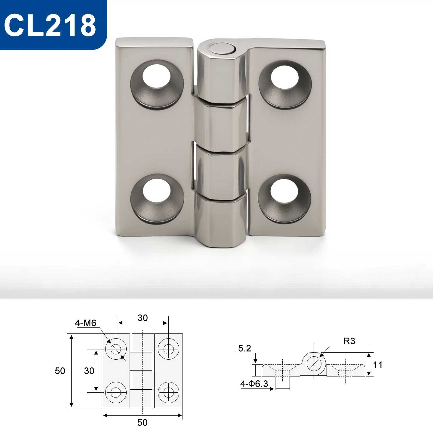 Heavy Duty 304 SS Hinge for Electrical Cabinets 180 Degree Opening Salt Spray Tested Mirror and Brushed Finish Options