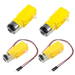 4pcs/lot TT Motor DC Gearbox Motor With Wire Dual Shaft 200RPM DC 3-6V Gear Motor Suitable for Arduino DIY Smart Car Robot