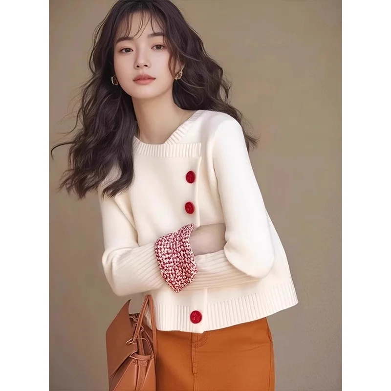 

Daling Town Knitted Sweater Guangzhou antou Trendy Women's Outerwear Daling New Sle Long Sve round Ne Sweater