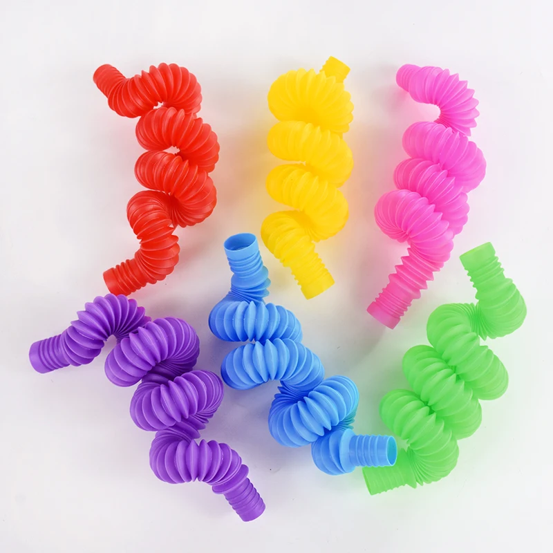 8-32pcs Pop Tubes Sensory Fidget Toys Stress Anxiety Relief Squeeze Toy Toddlers Stretch Tube Kids Birthday Party Favors Gifts