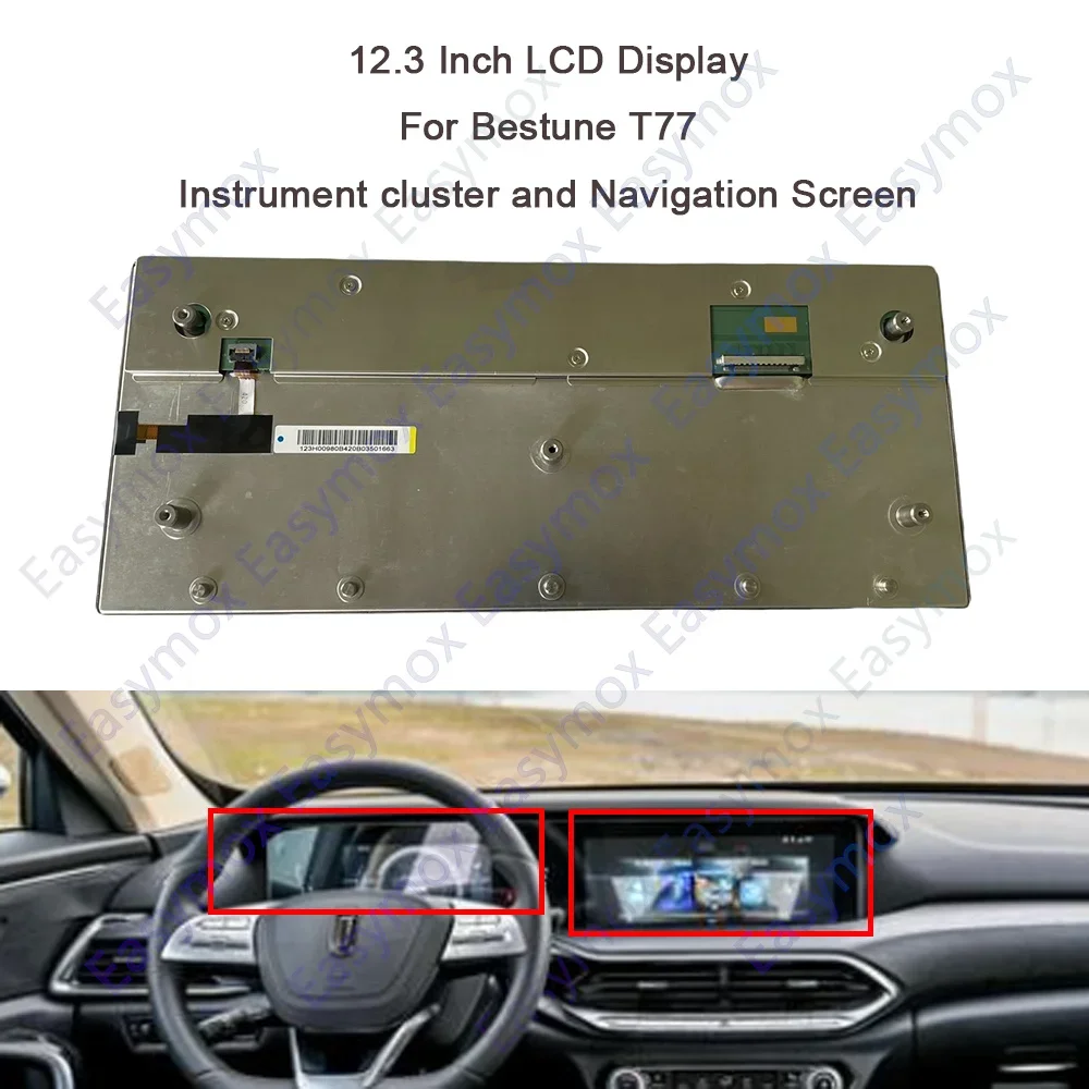 

Display For Bestune T77 2021 2022 2023 Dashboard Instrument Cluster And Navigation Screen Repairment 12.3 Inch LCD DISPLAY