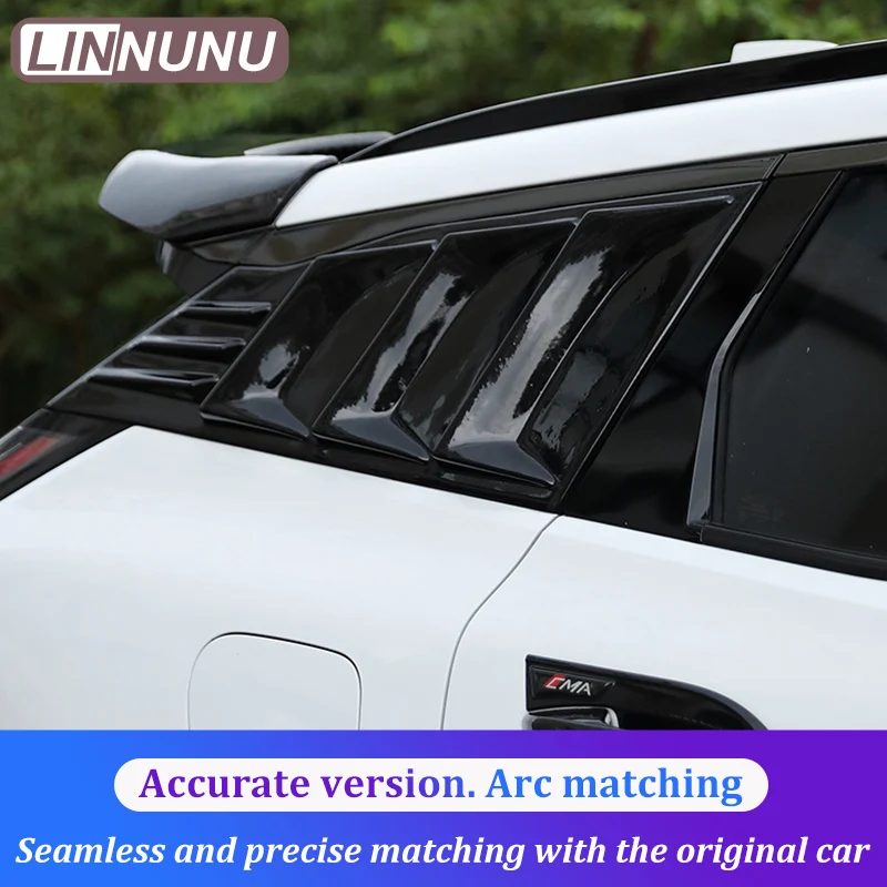 LINNUNU Rear Quarter Side Window Louvers SunShade Cover Wind Vent Air Deflector Triangle Window Cover for Geely Atlas II Starray