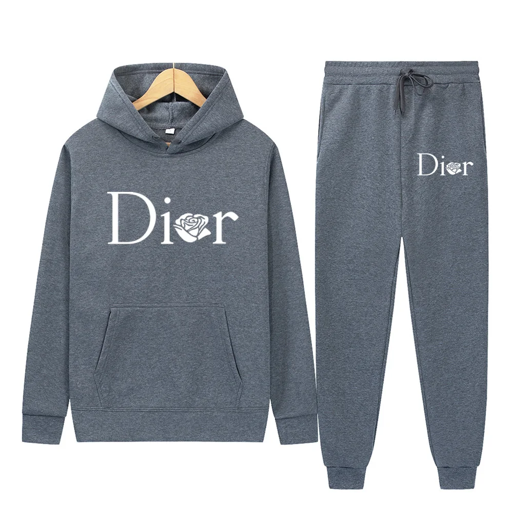 2024 Spring, Autumn and Winter Cross-border Men\'s and Women\'s Leisure European Code suit grab velvet loose sweaters and two sets