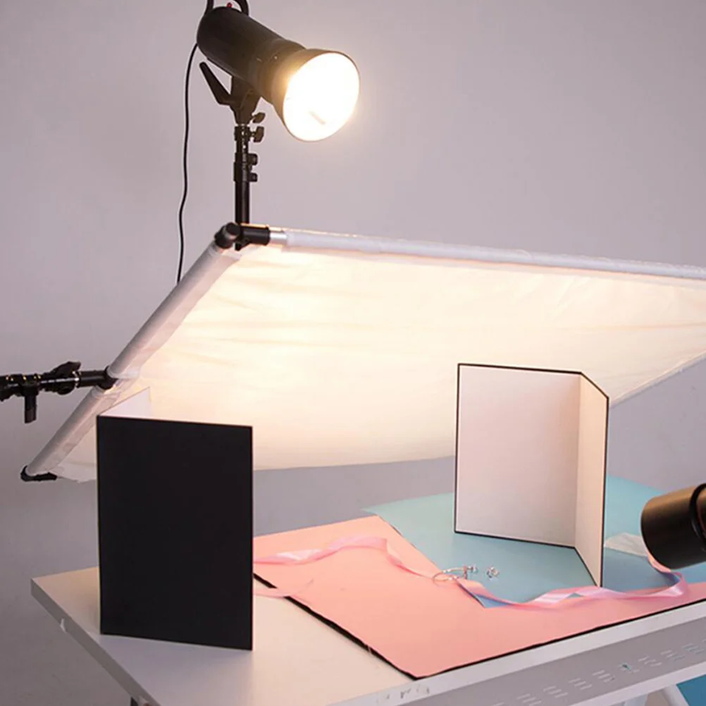 قطعتان من عاكس التصوير الفوتوغرافي خفيف الوزن وقابل للطي مقاس A4 ثلاثة في واحد من الورق المقوى للاستوديو والاستخدام الخارجي #1