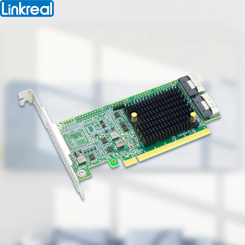 Linkreal GPU Expansion Solution PCIe 4.0 Retimer and PCIe Slot adapter with SFF-8654 Cables-PCIe Bifurcation required