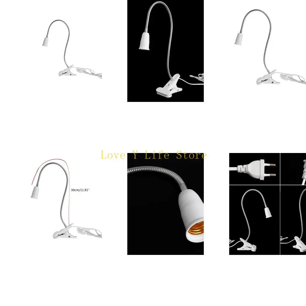 

L74C Держатель лампы для выращивания Гибкий зажим Светильник E27 Розетка 30 см Гибкий зажим-переключатель LED
