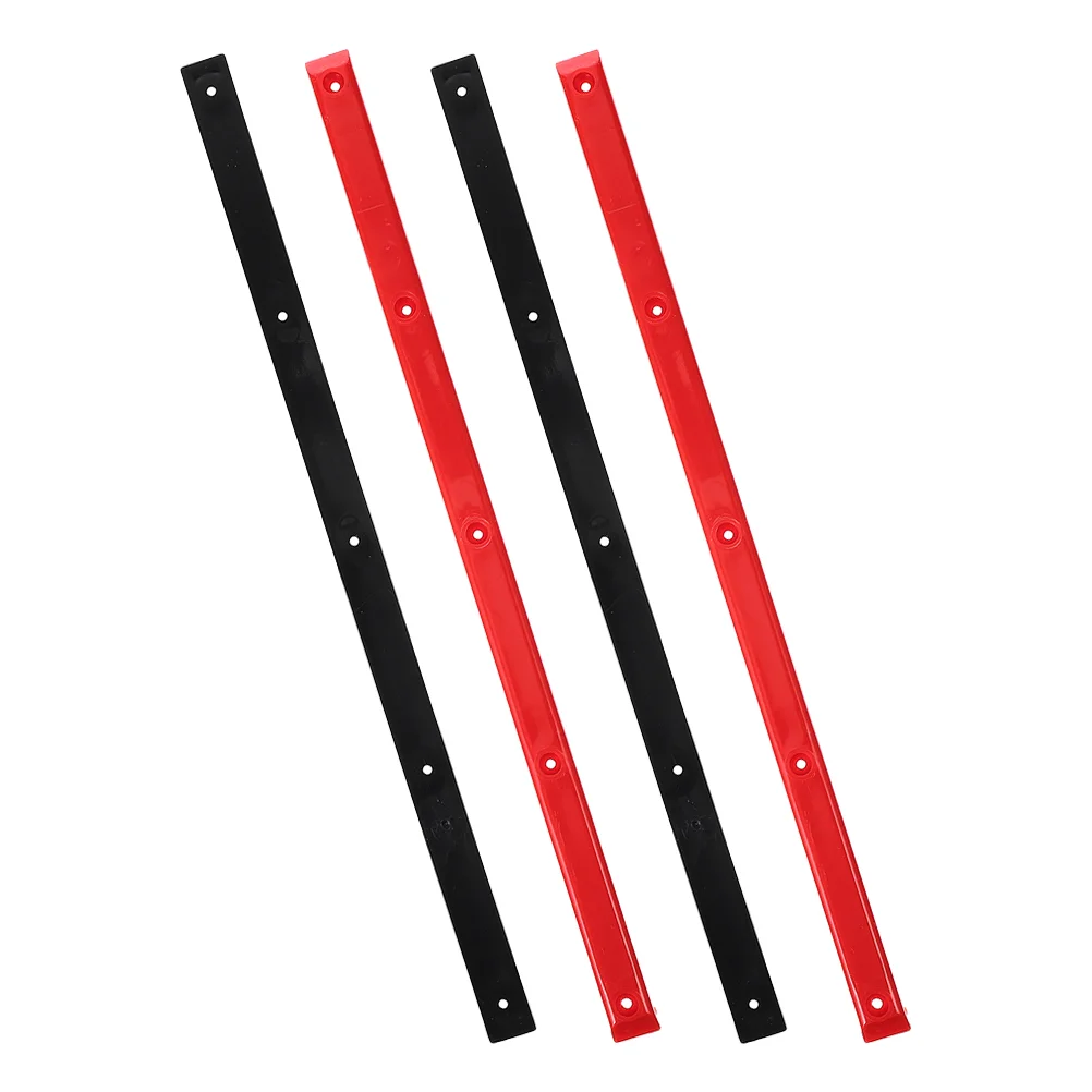 4 Pcs Double-ended Skateboard Anti-collision Strip Sturdy Rib Bone Rail Longboards Parts Frame Rails Replacement Strips