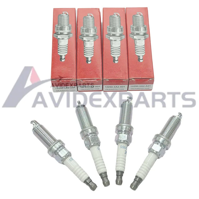 

4pcs 12290-5A2-A01 DILKAR7G11GS Iridium Spark Plug for Honda Civic Accord CR-V 2.4L Acura ILX TLX Repacle Parts Ignition Candles