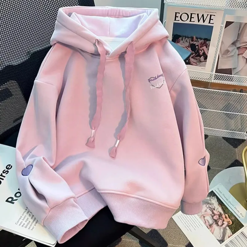 Sweet Hoodies for Women Young Girls Clothing Korean Style Hooded Ins Long Sleeve Autumn Winter All-match Loose Ulzzang Street