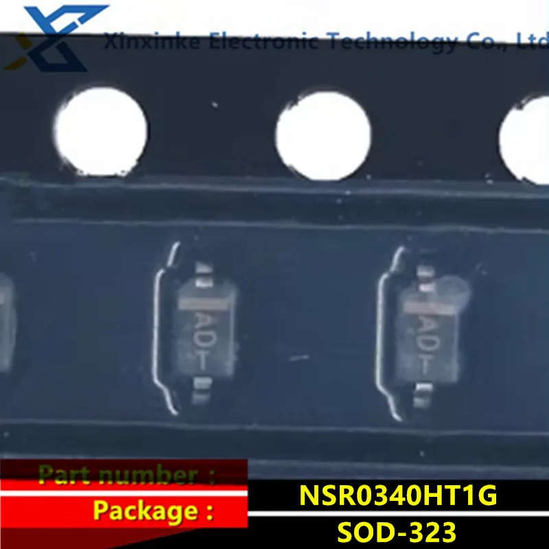 

100PCS SOD-323 NSR0340HT1G SMD Schottky Diode Marking：AD 250mA 40V