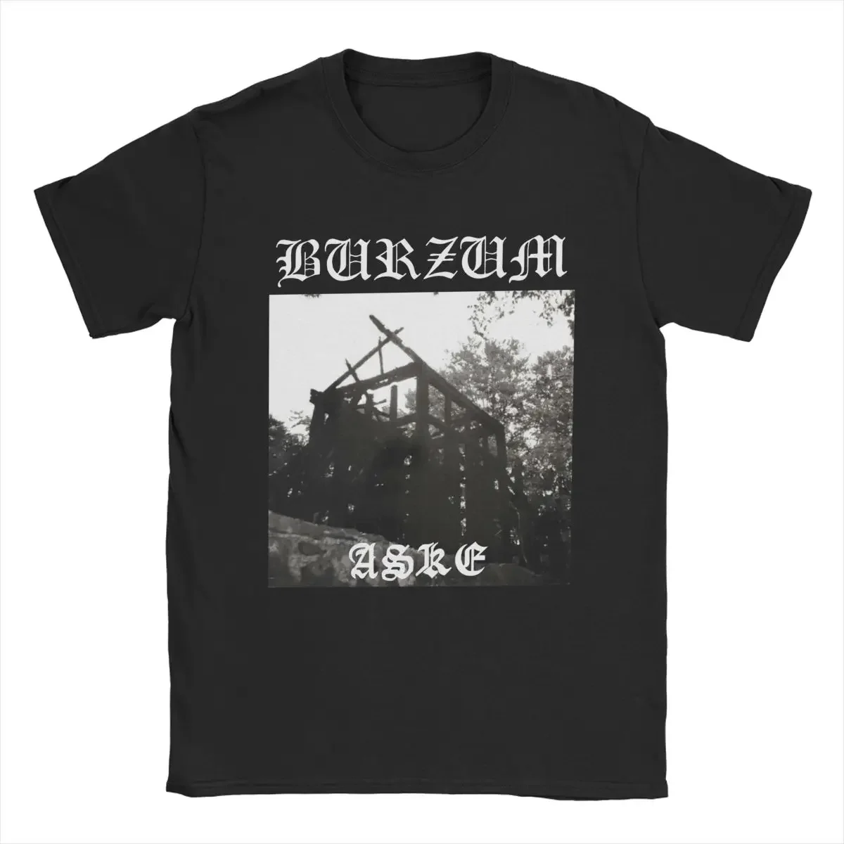 Norwegian metal bands T Shirts Burzum Aske Men's Pure Cotton Vintage T-Shirts O Neck Tee Shirt Short Sleeve Tops Summer
