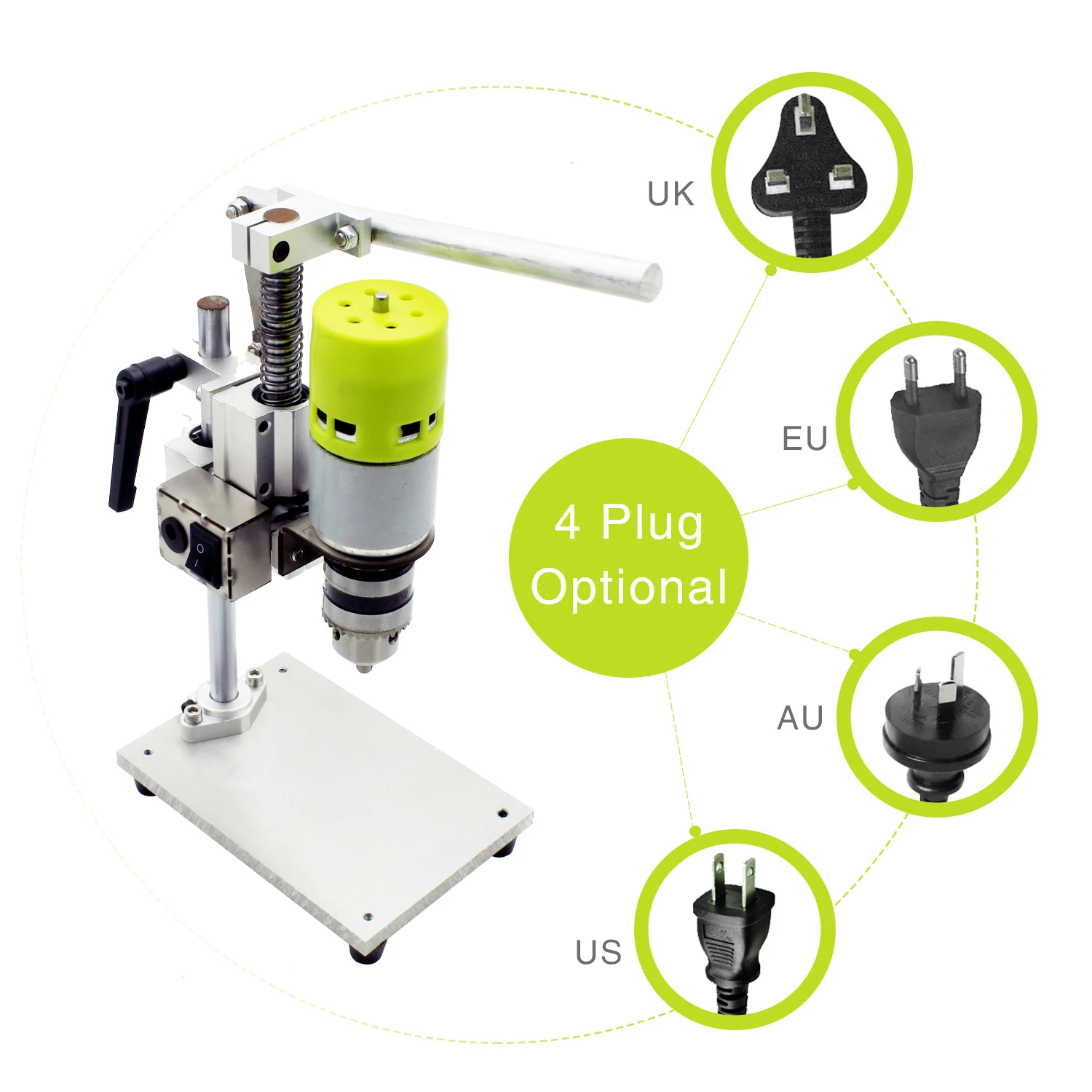 New 7 Speed Mini Drill Press Bench Electric Bench Drilling Machine Chuck 1.5-10mm 100W Small Bench Drill DIY Pure Aluminum Drill