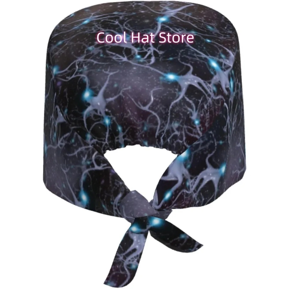 1pc Adjustable Scrub Cap with Sweatband - Lightweight 100%, Breathable & Hygienic Cap with Elastic Adjustable Strap & Tie Back C