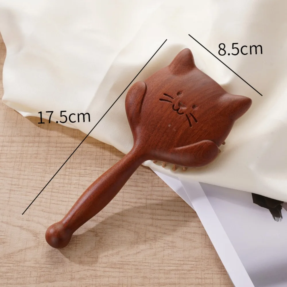 New Fox Cat Shape Sandalwood Hair Comb Anti Static Air Cushion Airbag Comb Relieve Scalp Portable Massage Comb Hair Care