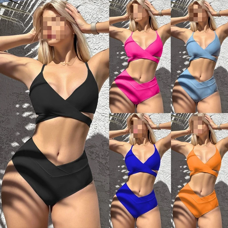New European and American style, slim figure, sexy slim swimsuit, bikini split swimsuit,