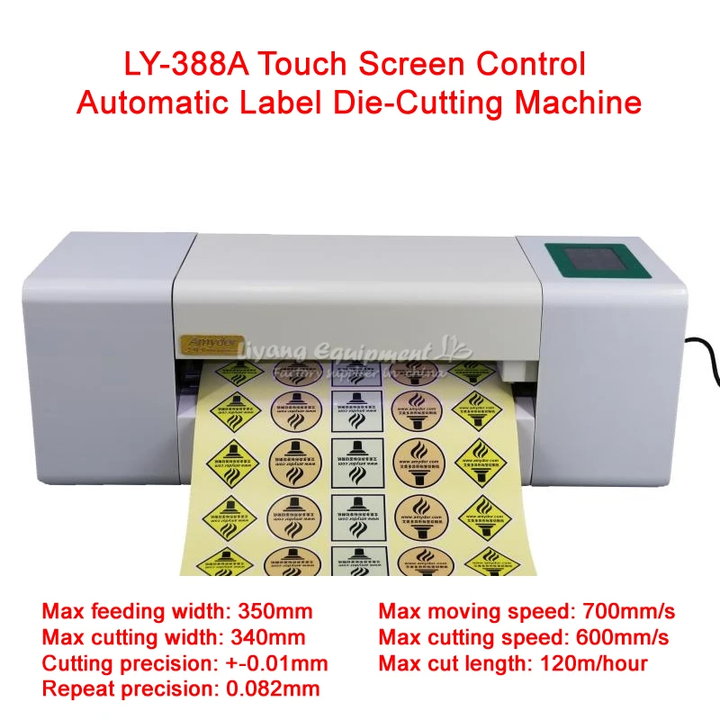 

LY-388A мини-цифровая автоматическая машина для высечки этикеток с сенсорным экраном и автоматической подачей бумаги 220 В 110 В 60 Вт