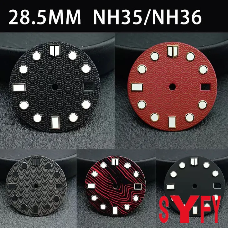 

28.5mm fish scale dial modified to fit NH35/36 movement