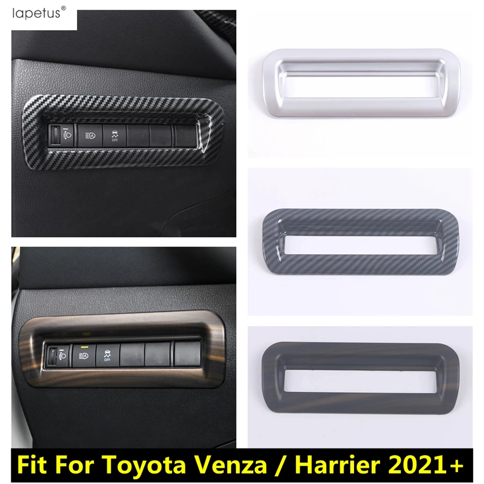 

Car Head Lamp Light Switch Adjust Control Panel Cover Trim For Toyota Venza / Harrier 2021 - 2024 Wood Grain Look Accessories