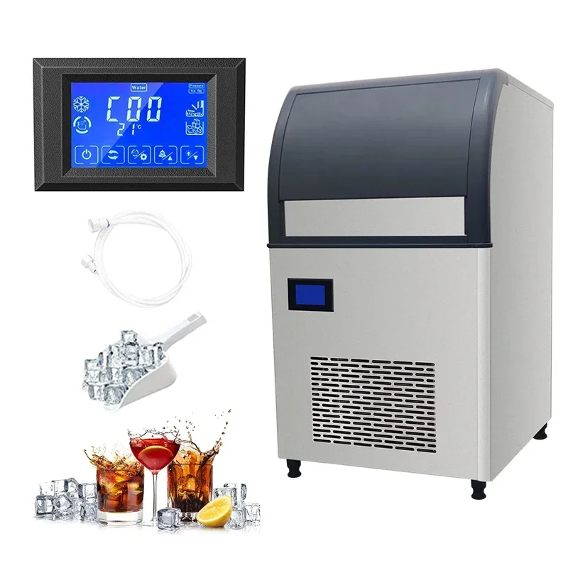 

Brand New Automatic Flow Water Type Ice Machine 55KG Cube Ice Machine Commercial And Home Ice Maker