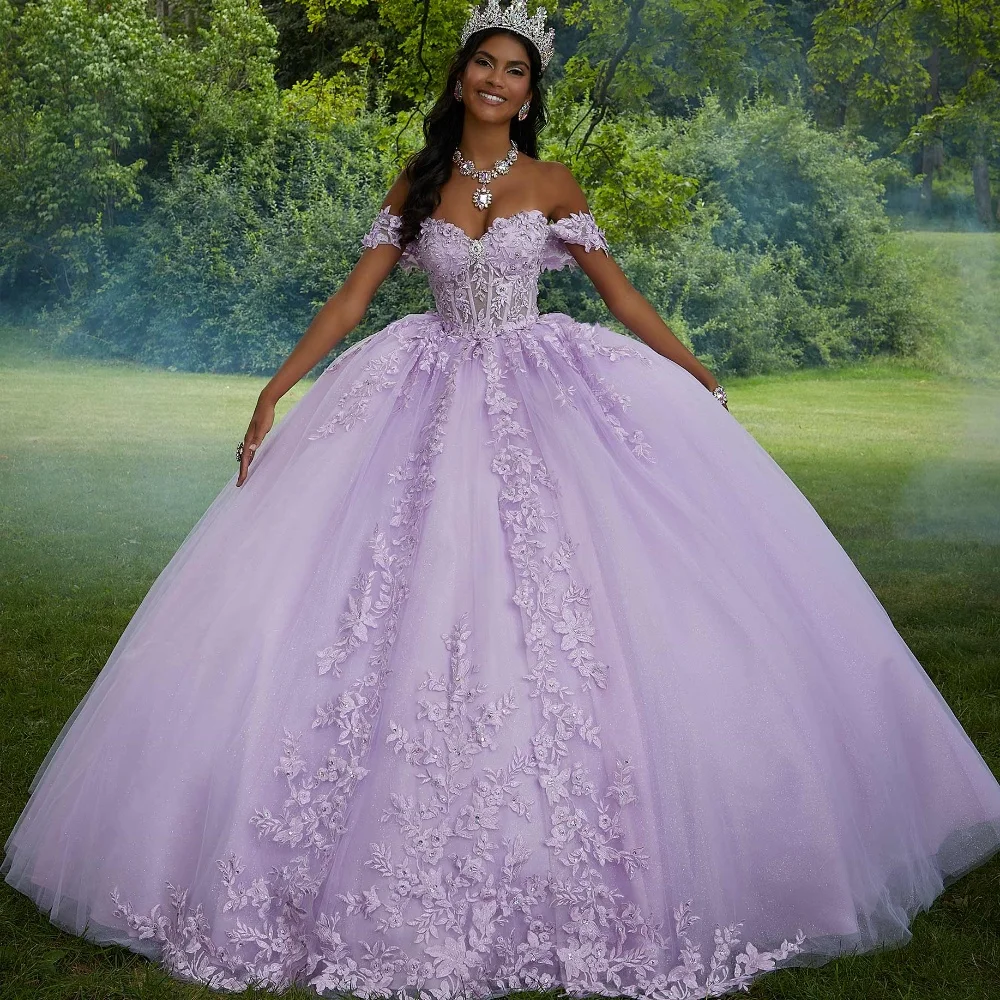 EVLAST мексиканское синее платье Quinceanera бальное платье с кристаллами и бисером кружевные аппликации корсет с бантами Sweet 16 Vestido De 15 лет TQD079