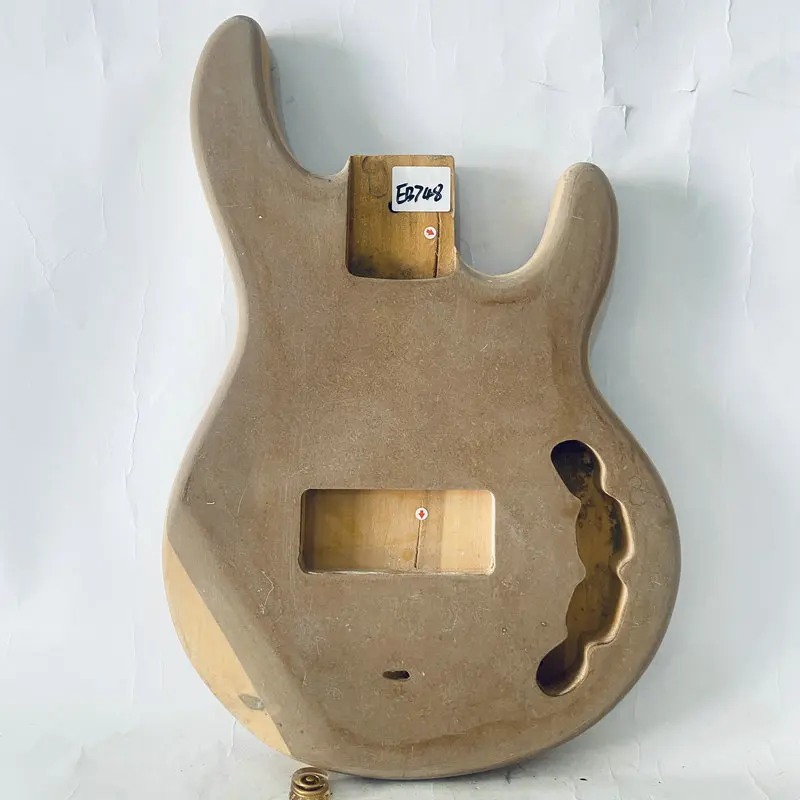 EB748  Sample Order Musicman Style Electric Bass Unfinished Version in Solid Basswood for DIY Replace with Damages