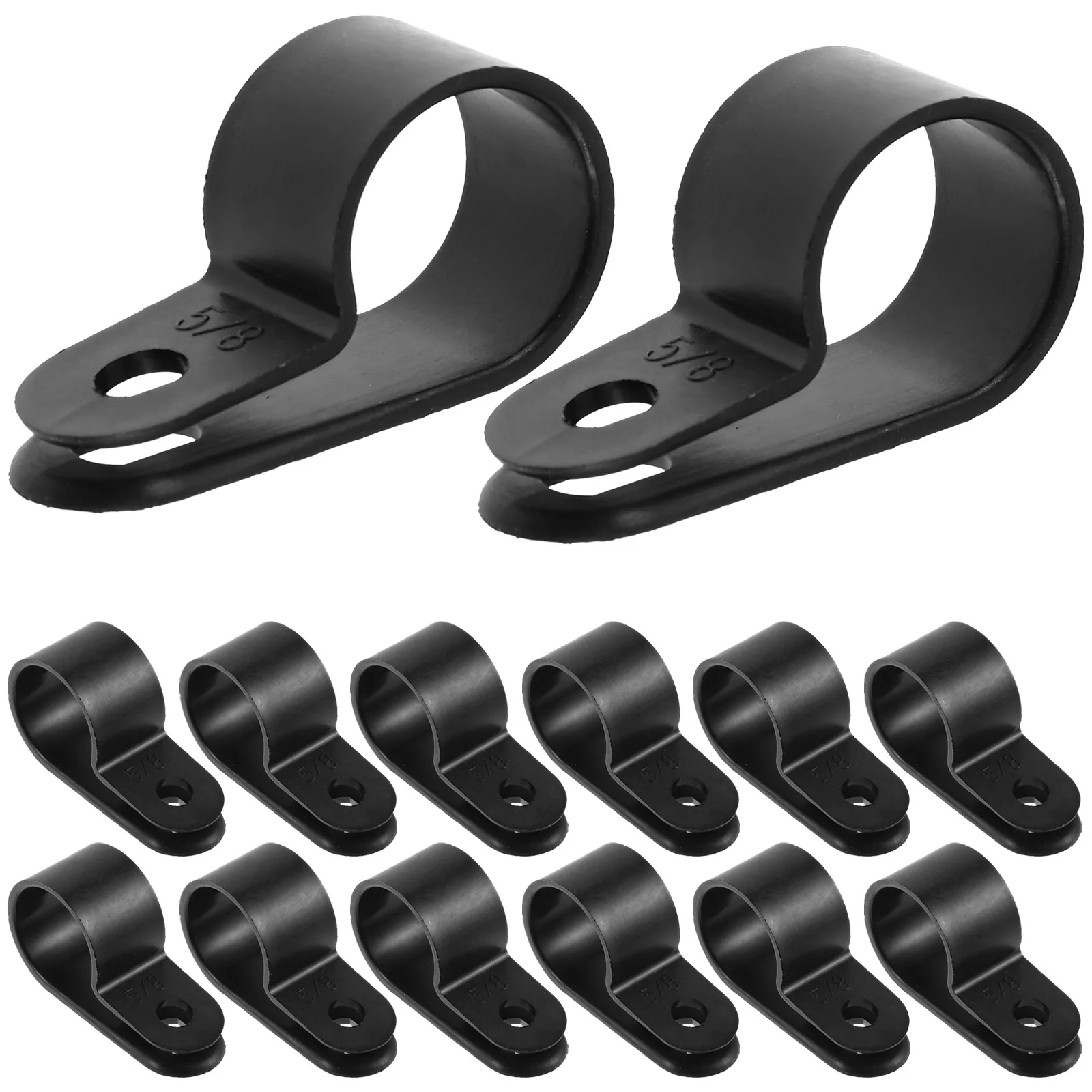 

50 Pcs R type Nylon Wire Clips Cable Holders Black 4 15.8mm Wall Mounting Sturdy PVC Electrical ganizer Rope Light