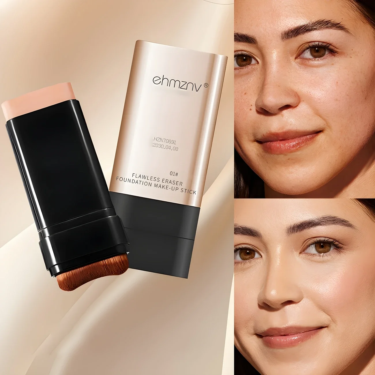 Foundation Eraser, Stick Concealer, Water, Moist Light Brightening, Natural Color Foundation Covers Acne, Dark Under-eye Makeup