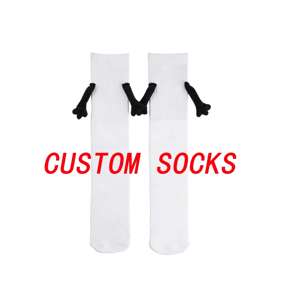 Funny personal custom hand-held socks funny novelty DIY socks magnetic hand socks couple dating stockings holiday gifts