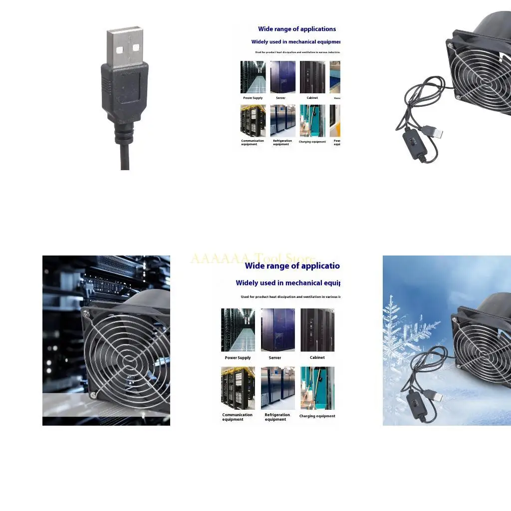 

A2BE High Airflows 70cfm 12025 USB -вентиляционная вентиляция 3 настройки скорости для электроники мастерская кухня кухня