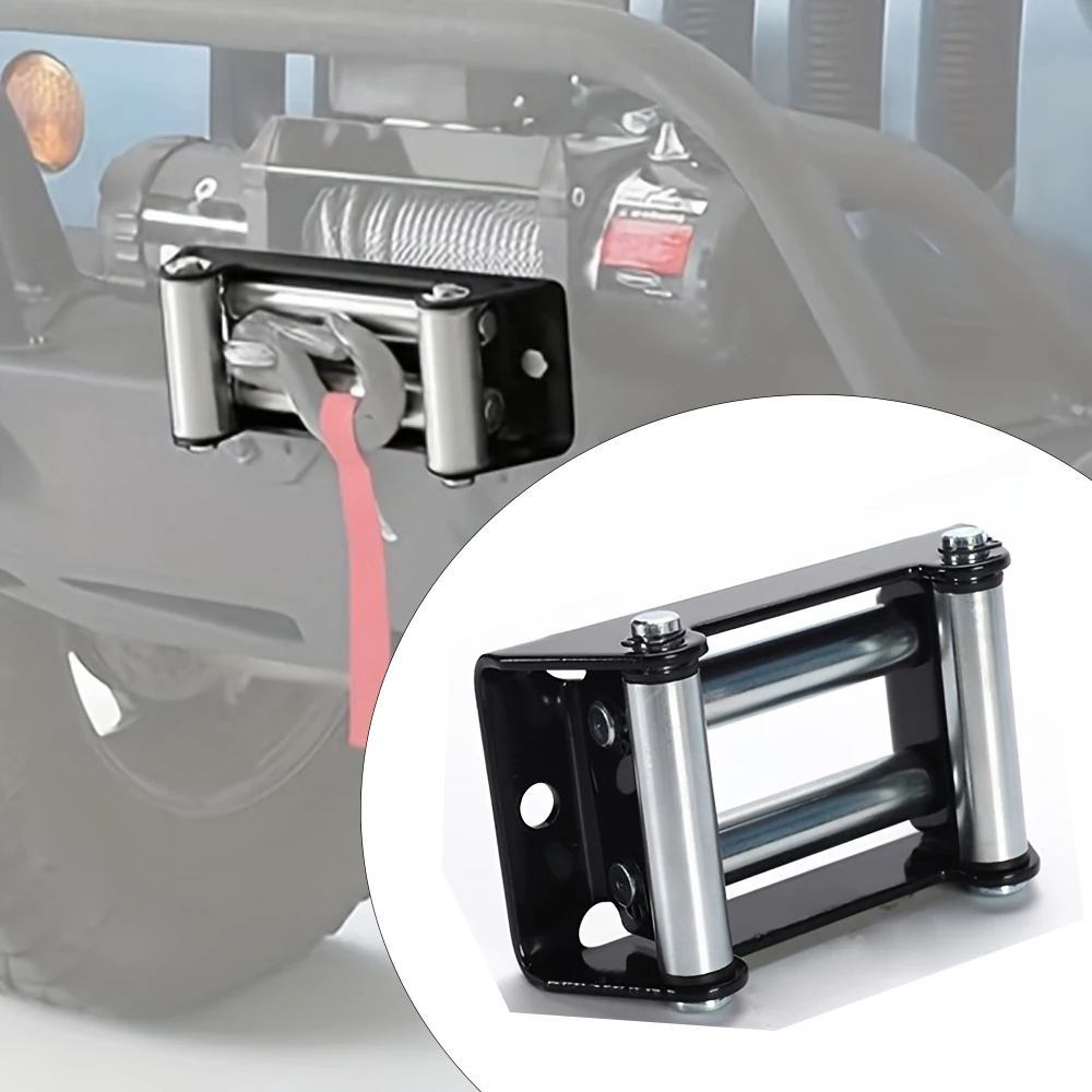 4 Way Steel Winch Roller Fairlead 2000LB, Heavy Duty Cable Rope Guide Universal For ATV UTV Off Road Winch Accessories