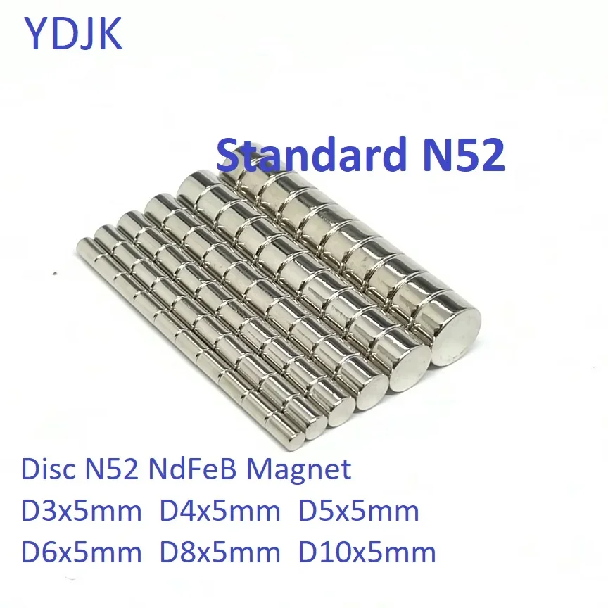 10 50PCS/LOT Disc Standard N52 NdFeB Magnet 3*5 4*5 5*5 6*5 8*5 10*5 Strong Permanent Neodymium Magnets 3x5 4x5 5x5 6x5 8x5 10x5