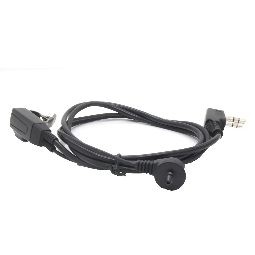 2pin Earphone mikrofon Earbud Mini Walkie Talkie Radio, Headphone keamanan, Earbud tabung udara akustik terselubung, Headset FBI