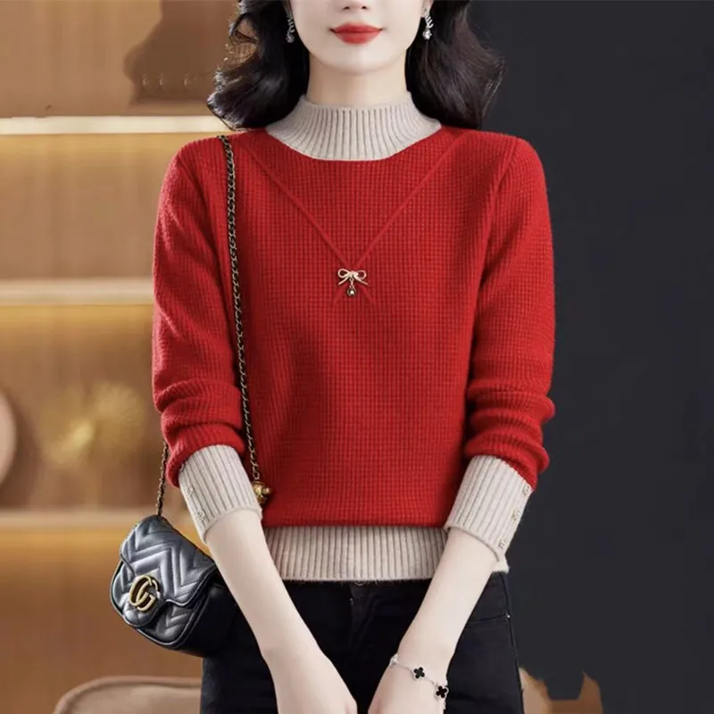 

Pulls Femmes New Vintage Women's Sweater Knitting Autumn Winter Woman Clothes Long Sleeve Pullover Tops Lady Knitwear Blouse