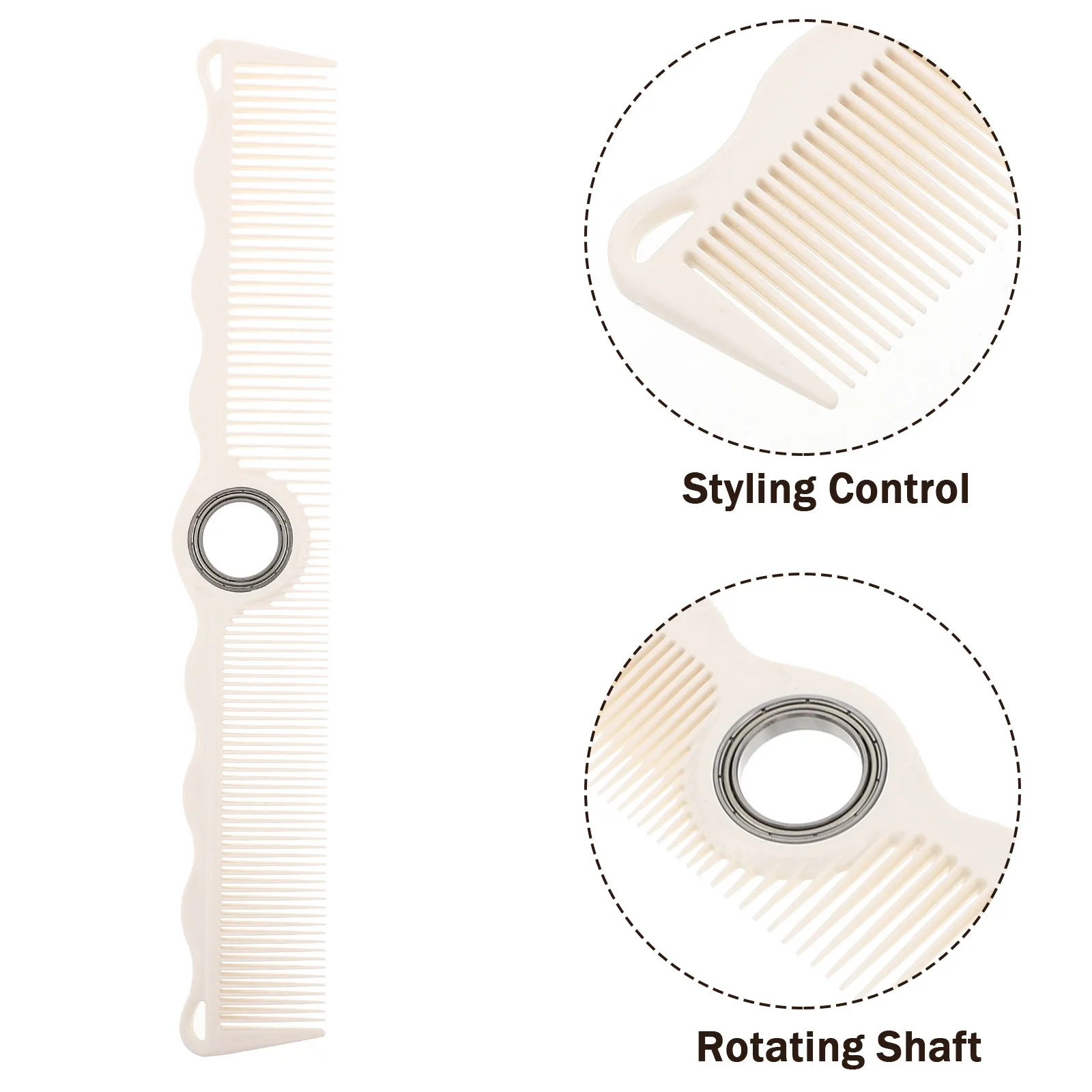Barber Comb Rotatable Fine Wide Tooth Haircut Brush Finger Ring Hairstyling Tool Men Women Salon Hair Cutting Rotating Comb