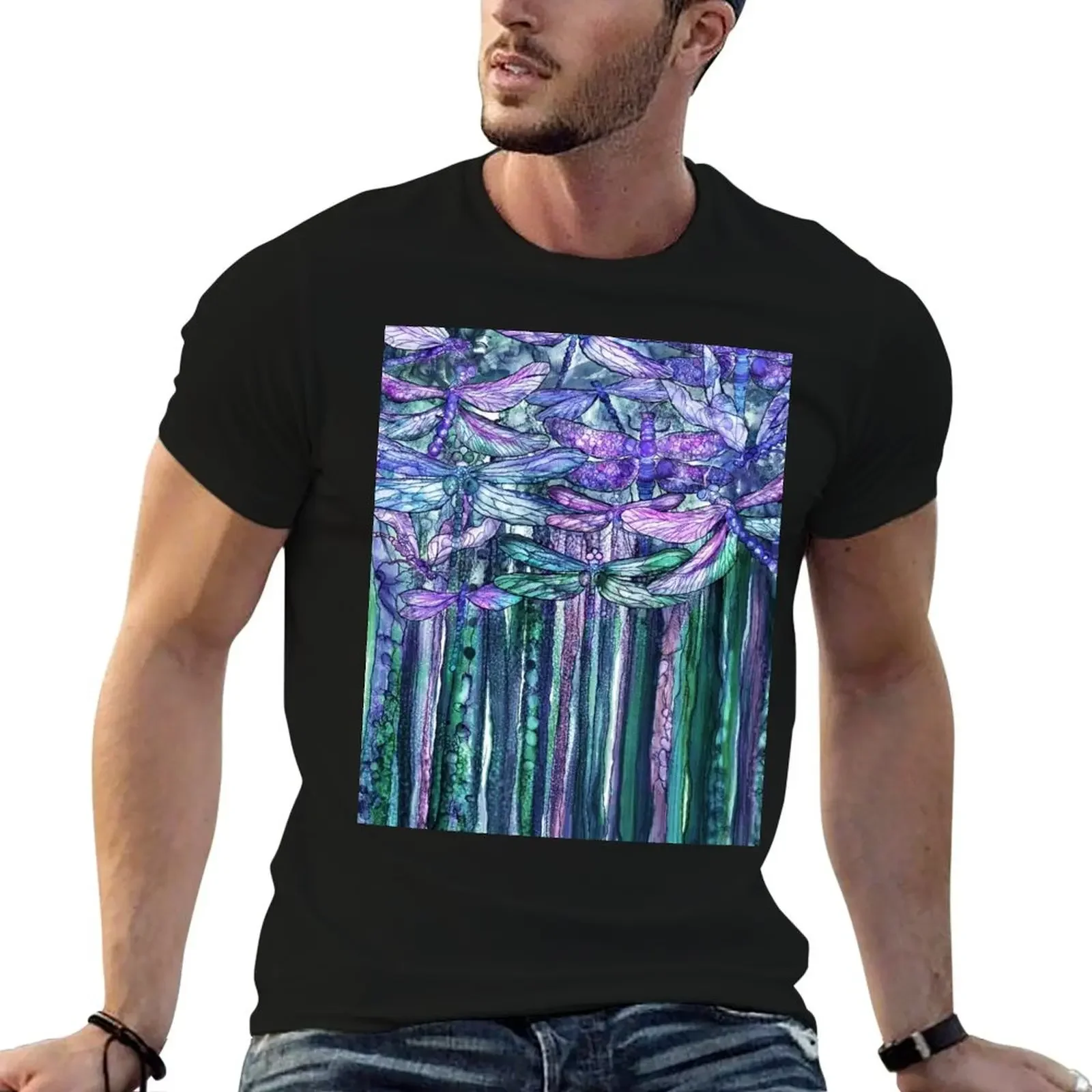 Dragonfly Bloomies 1 - Lavender Teal T-Shirt sublime anime mens graphic t-shirts funny