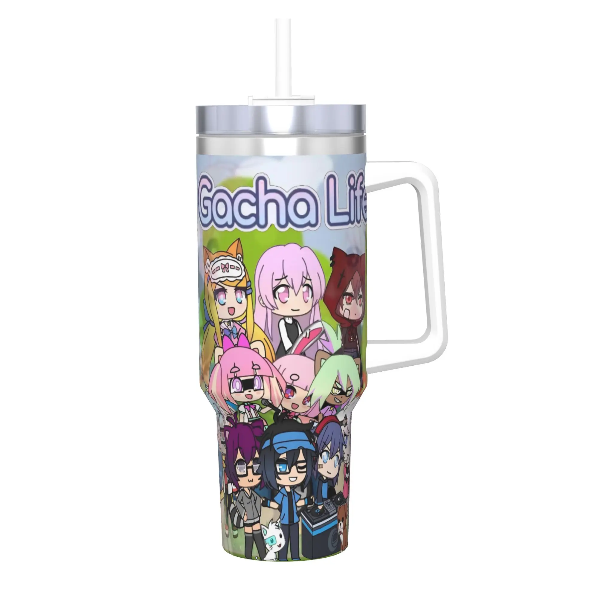 Gacha Life Cartoon Tumbler 40oz Stainless Steel Double Wall Vacuum Insulated  Mug Cups With Straw