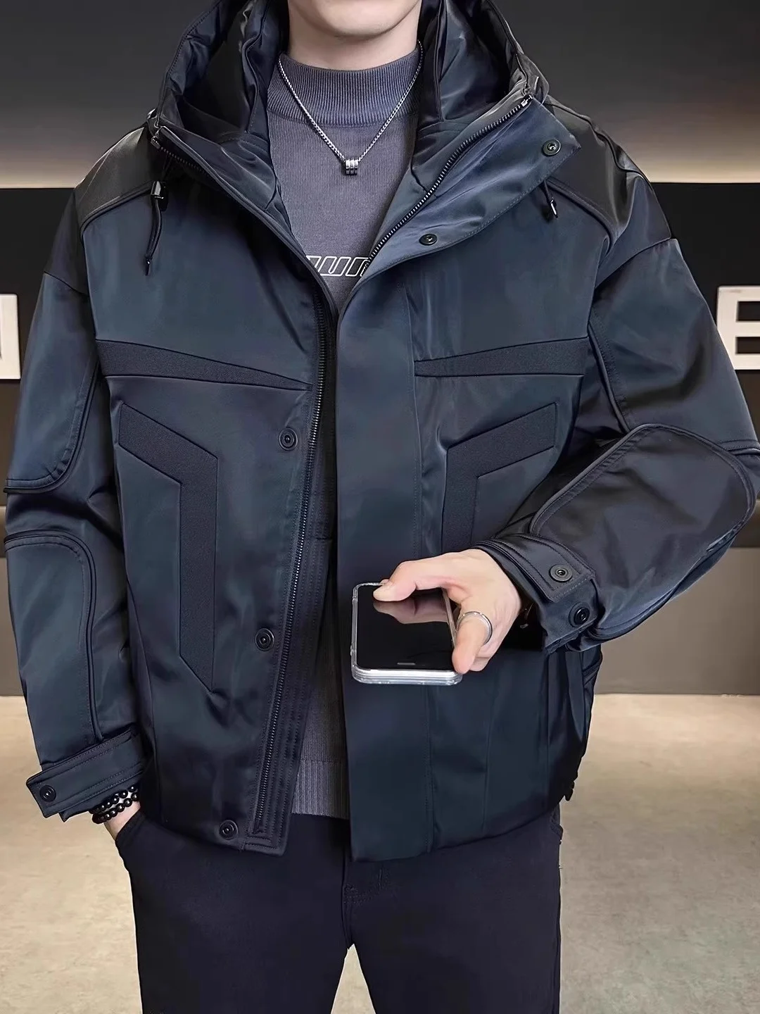 

Мужская демисезонная куртка-пуховик с капюшоном, стеганая, ветрозащитная, теплая, универсальная, для повседневной носки в городском стиле