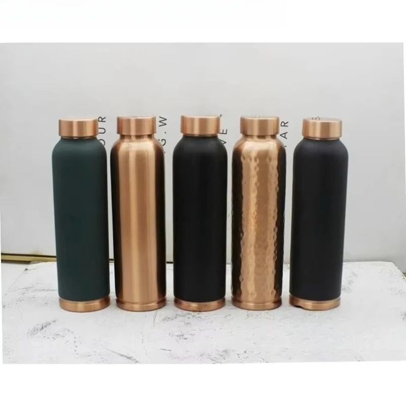 Handmade Pure Copper Water Bottle Outdoor Sports Yoga Cold Water Cup Random Style