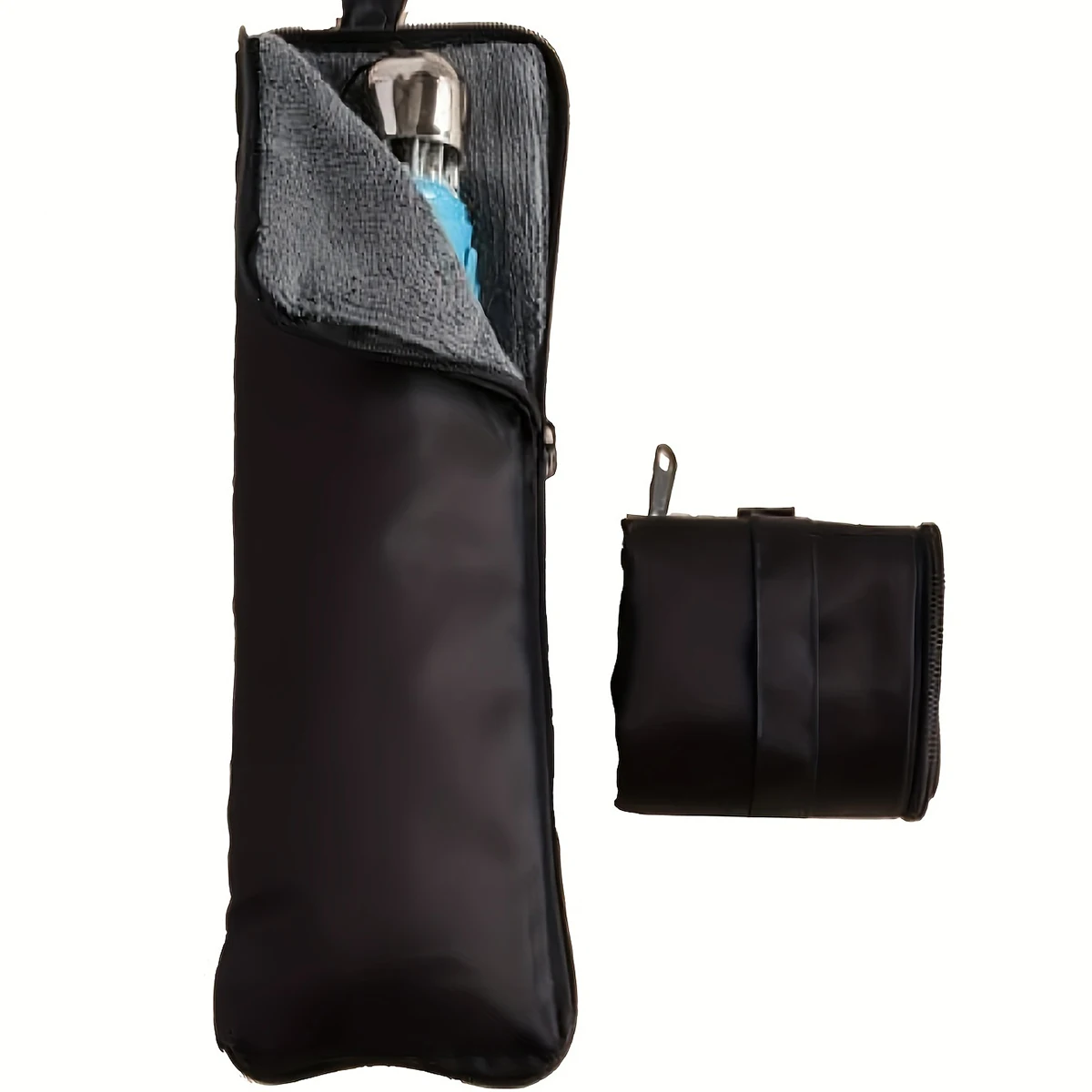 

Сумка для хранения зонтов из микрофибры, черная складная переноска для зонтов с ручкой и петлей для подвешивания, можно стирать в руках — одна упаковка, 1 шт.