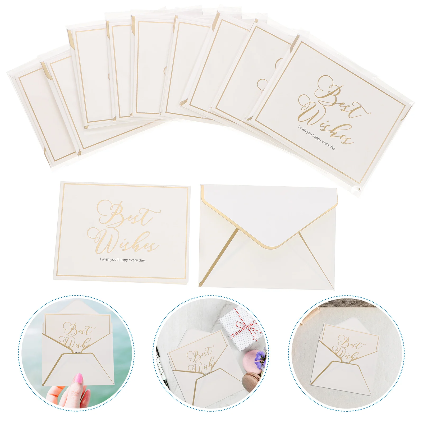 

10pcs Blank Blessing Note Cards Best Wishes Cards Flowers Best Wishes Blessing Note Premium Paper Elegant Family Gifts