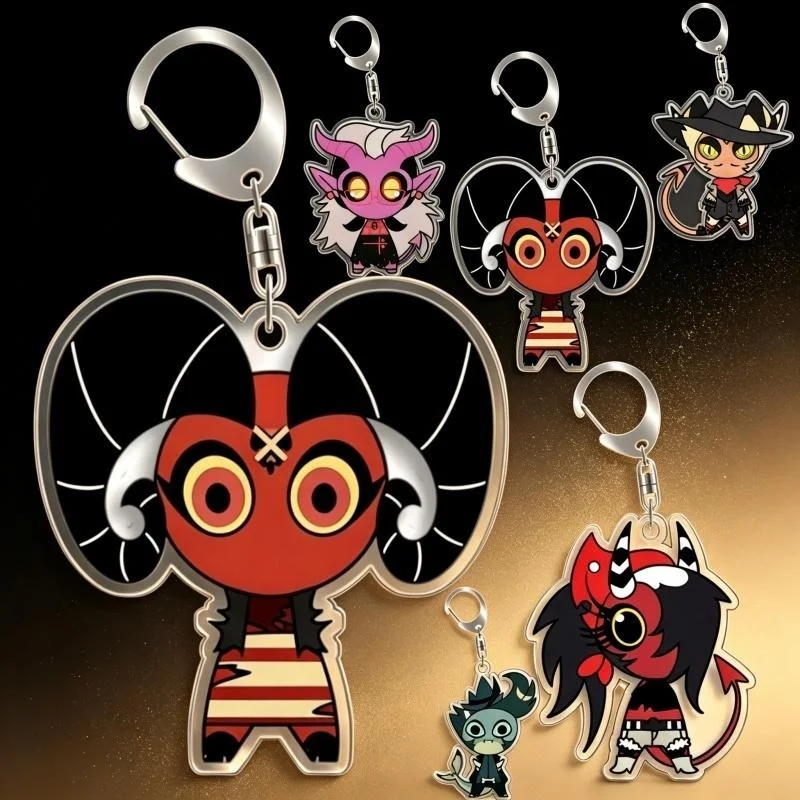For Hazbin Hotel  Homemade Blitzo Loona Striker Moxxie Acrylic Keychain Pendant Bag Charms Game Anime Collection Toy Gift 5cm