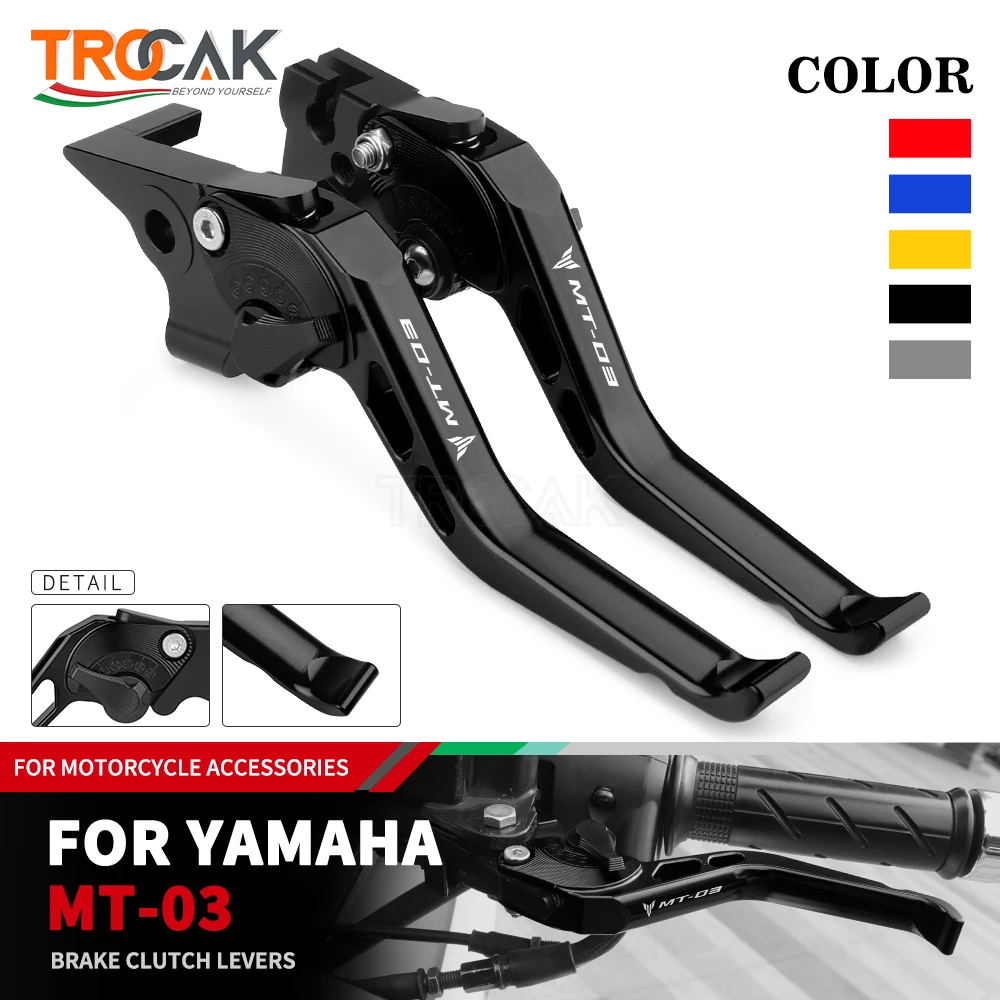 For YAMAHA MT-03 MT03 MT 03 2023 2016 2017 2018 2019 2020 2021 2022 Short Adjustable Brake Clutch Levers Motorcycle Accessories