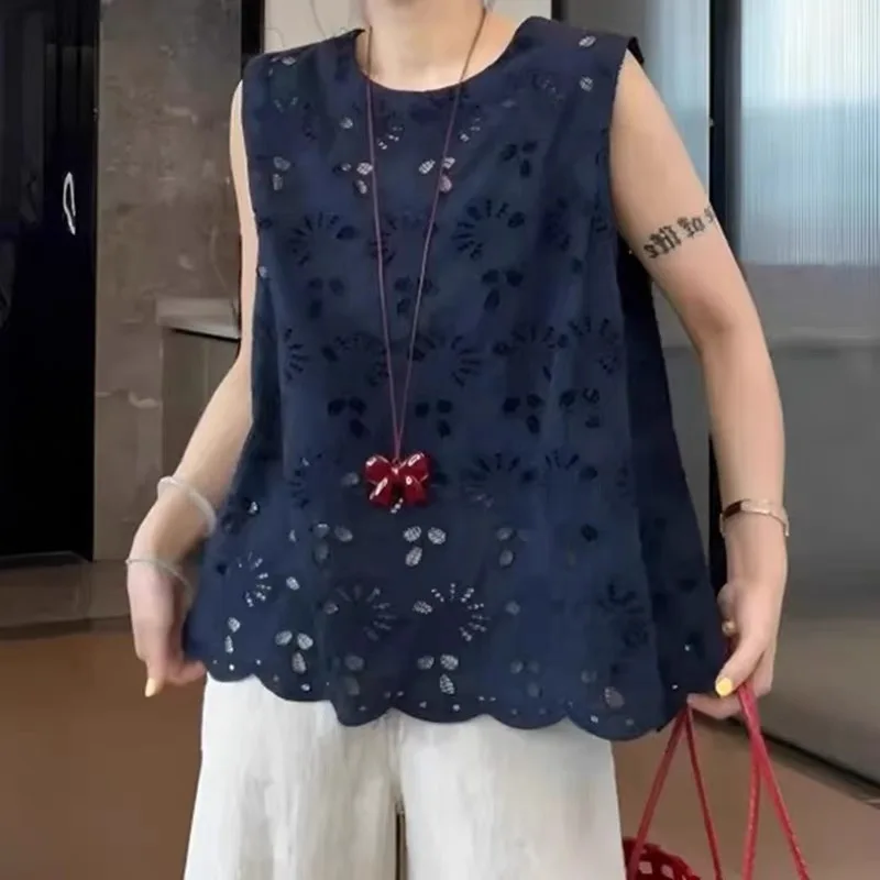 

Женская утягивающая майка больших размеров с вырезами, без рукавов, свободного кроя, базовая, для повседневной носки, в художественном стиле, стандартный крой