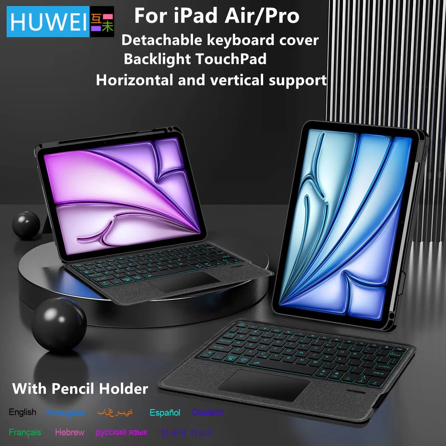 

Detachable Magic Keyboard Case for iPad Pro 11 12.9,Keyboard Cover For iPad Air 11 13 M2/M3,Air 5 4 6 iPad 10.2 7/8/9th 10th Gen