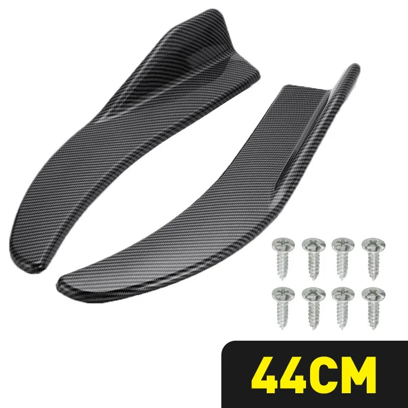 1 paar Universal Schwarz/Auto Carbon Faser Bildschirm Auto Stoßstange Spoiler Front Lip Anti-Kollision Für BMW Mercedes-Benz Toyota Audi