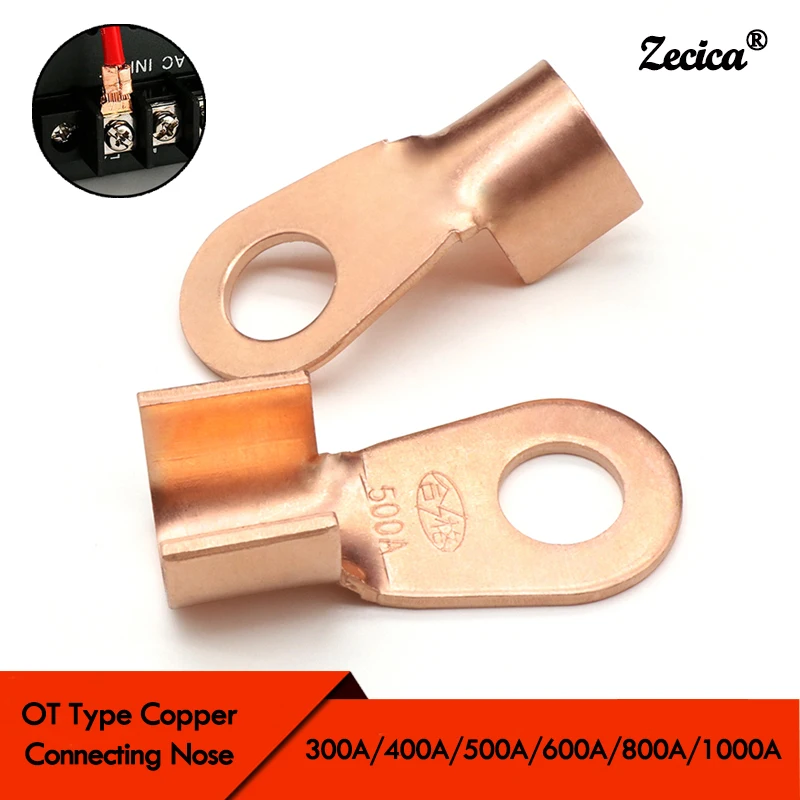 

Wire Terminal OT Type Open-End Copper Crimp Terminal Lugs 300~1000A Cable End Connector Splice Terminals Battery Wire Connectors