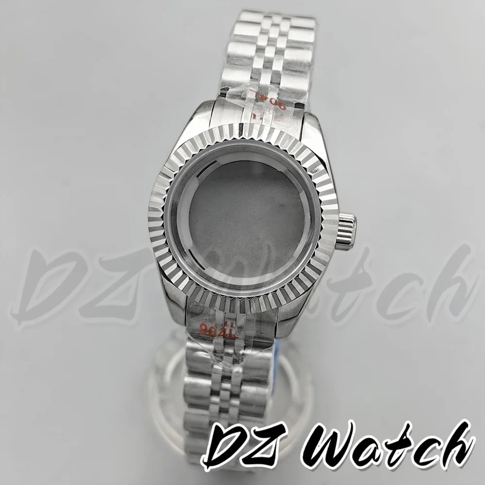 DZ 28MM Lady's NH05 NH06 Watch Accessories Stainlsee Steel Case Strap Fulted/Polished/Slope/Diamond Decoration Sapphire Glass
