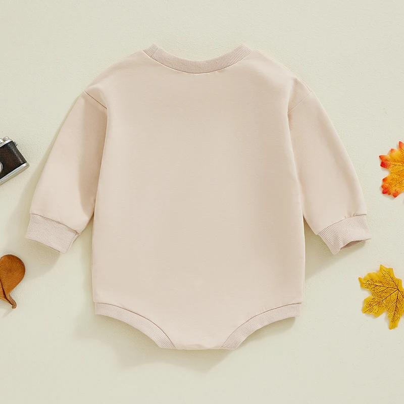 Autumn Halloween Infant Baby Girls Boys Sweatshirts Bodysuit Clothes Letter Print Long Sleeve Fall Clothes