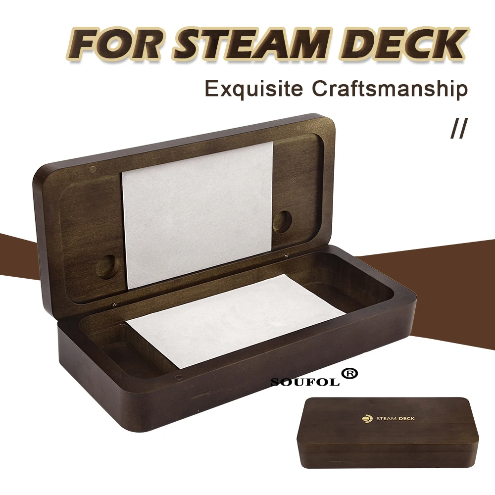 

NEW For Steam Deck Wooden Magnetic Hard Storage Table Box Anti-drop shockproof Unique Style Storage Holder Case for Steam Deck